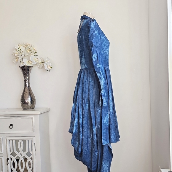 For Her NYC Goth Coquette Grunge Romantic Dress Wash Blue "The Takeover" Size M - Picture 13 of 15
